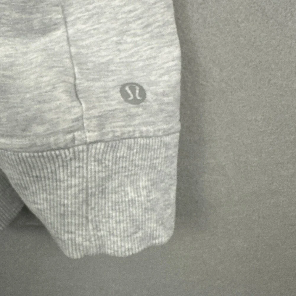 Lululemon Sweatshirt Women 12 Core Light Gray Scuba Crew Pullover Sweater Pocket